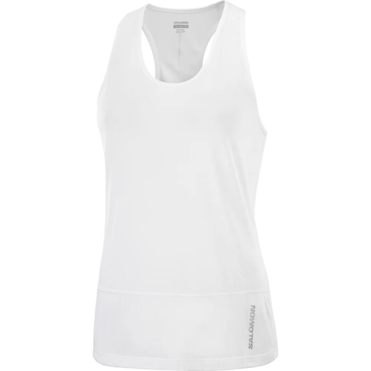 Camisetas Regata Salomon Cross Run Feminino Branco | PT A82309